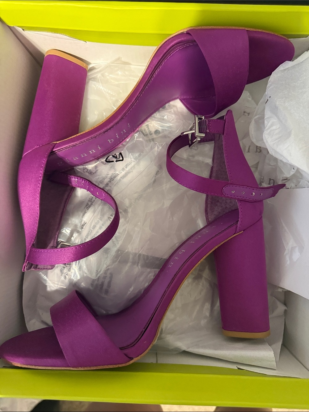 Gianni Bini Fuchsia Block Heel Sandals with Ankle Strap